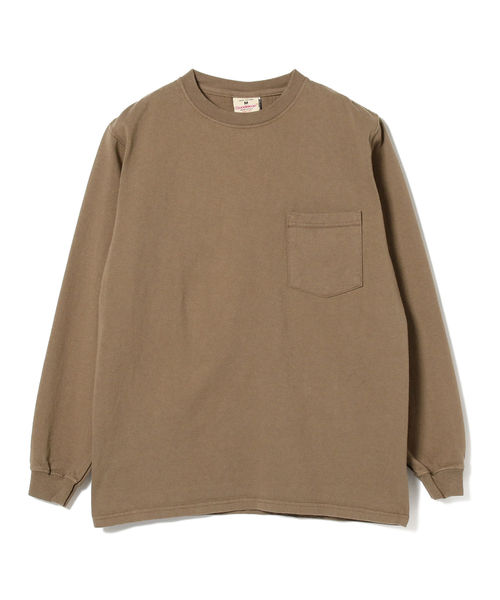 Goodwear(Since1983)（グッドウェア）の「Goodwear / ポケット ロング スリーブ Tシャツ（Tシャツ/カットソー・メンズ・ホワイト/ブラック/グレー/カーキ/オリーブ/レッド/パープル/ブラウン/ネイビー・SMALL/MEDIUM/LARGE/X-LARGE）」の4枚目の写真
