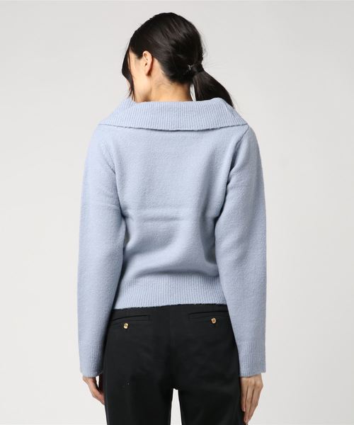 axes femme（アクシーズファム）の「テープ刺繍ニットプルオーバー（ニット/セーター・レディース・ダークグリーン/サックスブルー/ピンク・MEDIUM）」の4枚目の写真