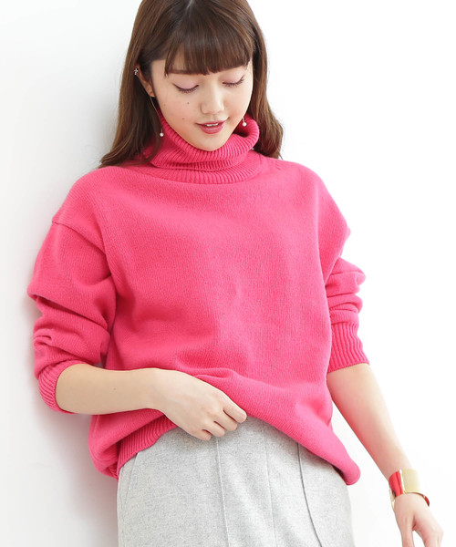 N.（N. Natural Beauty Basic）（エヌエヌナチュラルビューティーベーシック）の「◆ラムウールタートルニット（ニット/セーター・レディース・ホワイト/ベージュ/グレー/ピンク/イエロー・MEDIUM）」の5枚目の写真