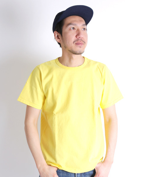 Denime（ドゥニーム）の「【MadeInJapan】BASIC CUTSEW/ベーシックカットソークルーネックT（Tシャツ/カットソー・メンズ・グレー/オリーブ/ブラック/ホワイト/オレンジ/サックスブルー/イエロー/ネイビー/グリーン/杢グレー/カーキ/ライトブラウン・SMALL/MEDIUM/LARGE/X-LARGE/X-SMALL）」の11枚目の写真