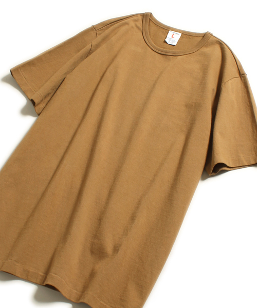 Denime（ドゥニーム）の「【MadeInJapan】BASIC CUTSEW/ベーシックカットソークルーネックT（Tシャツ/カットソー・メンズ・グレー/オリーブ/ブラック/ホワイト/オレンジ/サックスブルー/イエロー/ネイビー/グリーン/杢グレー/カーキ/ライトブラウン・SMALL/MEDIUM/LARGE/X-LARGE/X-SMALL）」の5枚目の写真