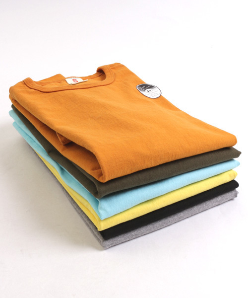 Denime（ドゥニーム）の「【MadeInJapan】BASIC CUTSEW/ベーシックカットソークルーネックT（Tシャツ/カットソー・メンズ・グレー/オリーブ/ブラック/ホワイト/オレンジ/サックスブルー/イエロー/ネイビー/グリーン/杢グレー/カーキ/ライトブラウン・SMALL/MEDIUM/LARGE/X-LARGE/X-SMALL）」の22枚目の写真