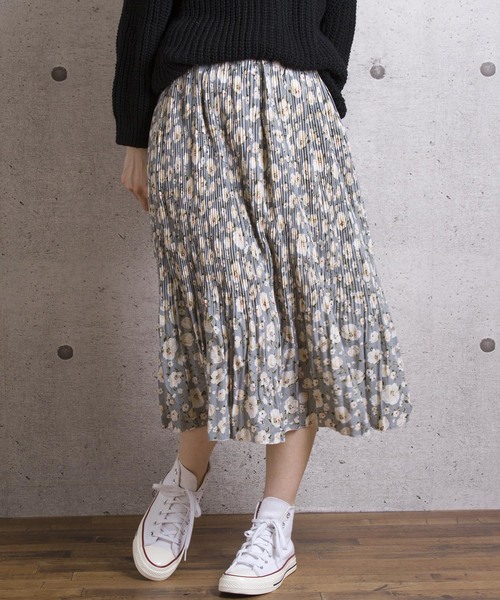 LUGG NAGG(ラグナグ)の「【Jewelobe/ ジュエローブ】 リトルフラワープリーツスカート(スカート・レディース・ブラック/ベージュ/グレー/オフホワイト・FREE)」の3枚目の写真