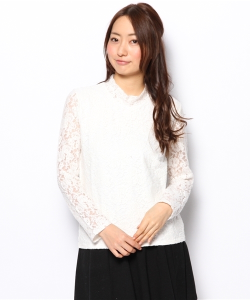 mystic（ミスティック）の「レースプルオーバー（Tシャツ/カットソー・レディース・オフホワイト/ブラック/ベージュ・ﾌﾘ-）」の3枚目の写真