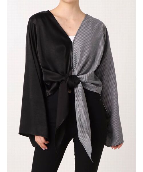 EMODA(エモダ)の「ドッキング2WAYトップ(シャツ/ブラウス・レディース・ホワイト/ブラック・FREE)」の2枚目の写真