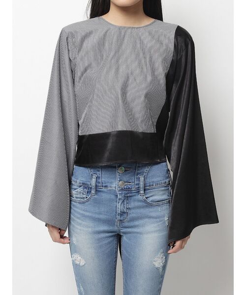 EMODA(エモダ)の「ドッキング2WAYトップ(シャツ/ブラウス・レディース・ホワイト/ブラック・FREE)」の12枚目の写真