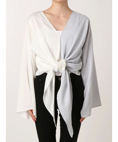 EMODA(エモダ)の「ドッキング2WAYトップ(シャツ/ブラウス・レディース・ホワイト/ブラック・FREE)」の11枚目の写真