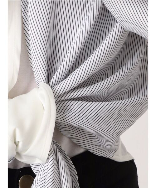 EMODA(エモダ)の「ドッキング2WAYトップ(シャツ/ブラウス・レディース・ホワイト/ブラック・FREE)」の6枚目の写真