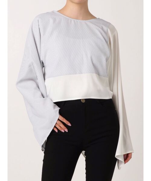 EMODA(エモダ)の「ドッキング2WAYトップ(シャツ/ブラウス・レディース・ホワイト/ブラック・FREE)」の5枚目の写真