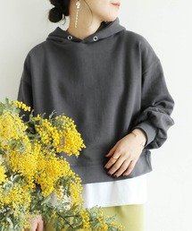 袖ボリューム ショート丈パーカー