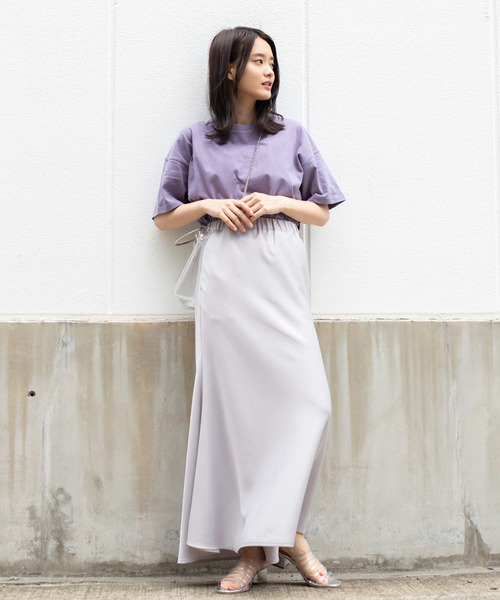 WEGO（ウィゴー）の「WEGO/USAコットンUネックTシャツ（Tシャツ/カットソー・レディース・ブラック/ベージュ/ピンク/ホワイト/パープル/ブルー/ライトベージュ/パープル系その他/グリーン/マスタード・MEDIUM/LARGE/SMALL）」の16枚目の写真