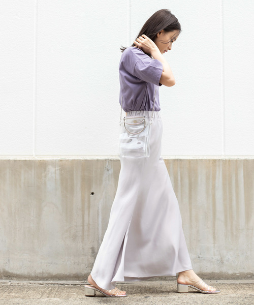 WEGO（ウィゴー）の「WEGO/USAコットンUネックTシャツ（Tシャツ/カットソー・レディース・ブラック/ベージュ/ピンク/ホワイト/パープル/ブルー/ライトベージュ/パープル系その他/グリーン/マスタード・MEDIUM/LARGE/SMALL）」の14枚目の写真