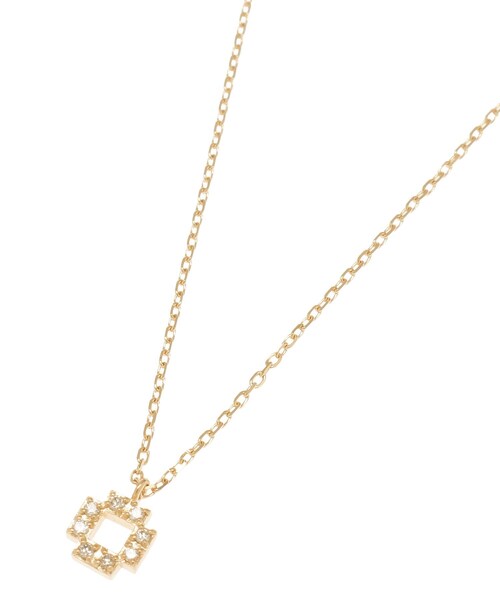 203■【送料無料】COCOSHNIK ココシュニック K10 ダイヤモンドスクエア ピンキーリング イエローゴールド 3号 0.6g■2384xN6/1.109b3