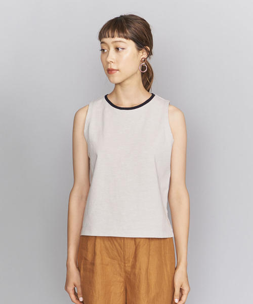 BEAUTY&YOUTH UNITED ARROWS（ビューティーアンドユースユナイテッドアローズ）の「BY スラブコットンコンパクトノースリーブカットソー о（Tシャツ/カットソー・レディース・ブラック/オリーブ/ナチュラル・FREE）」の14枚目の写真