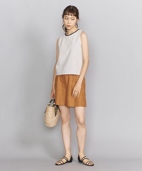 BEAUTY&YOUTH UNITED ARROWS（ビューティーアンドユースユナイテッドアローズ）の「BY スラブコットンコンパクトノースリーブカットソー о（Tシャツ/カットソー・レディース・ブラック/オリーブ/ナチュラル・FREE）」の7枚目の写真