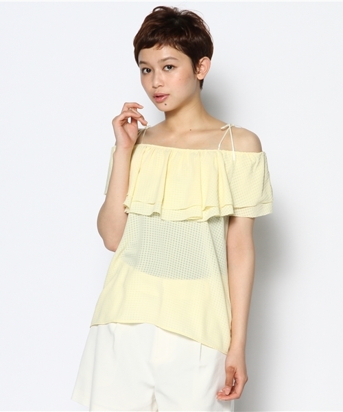 Chico(チコ)の「フリルチュニック(シャツ/ブラウス・レディース・ネイビー/イエロー/ホワイト・FREE)」の12枚目の写真