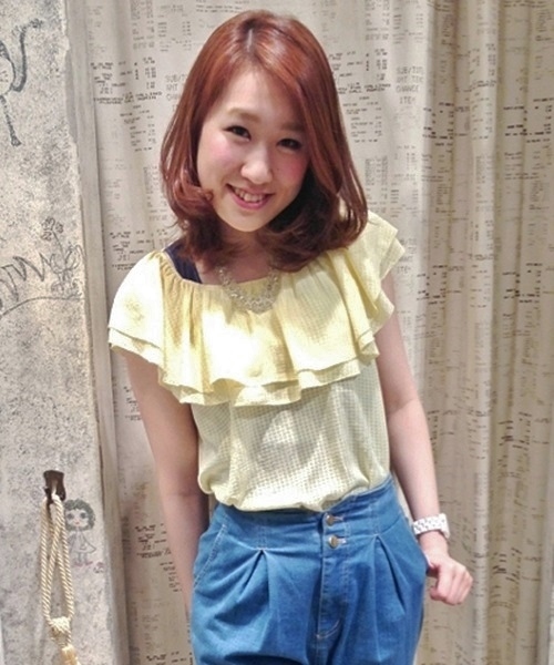 Chico(チコ)の「フリルチュニック(シャツ/ブラウス・レディース・ネイビー/イエロー/ホワイト・FREE)」の5枚目の写真