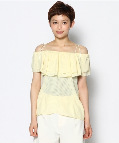 Chico(チコ)の「フリルチュニック(シャツ/ブラウス・レディース・ネイビー/イエロー/ホワイト・FREE)」の13枚目の写真