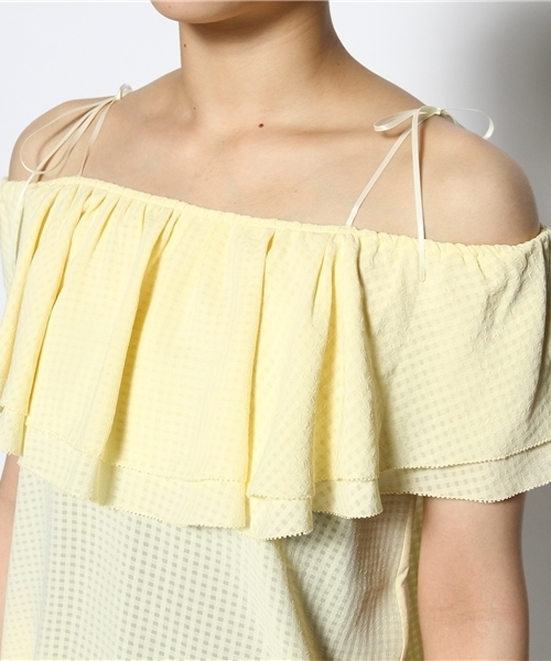 Chico(チコ)の「フリルチュニック(シャツ/ブラウス・レディース・ネイビー/イエロー/ホワイト・FREE)」の9枚目の写真