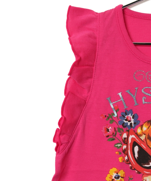 HYSTERIC MINI（ヒステリックミニ）の「BABY Dreamy sweet rose フレアスリーブチュニック（タンクトップ・キッズ・ライトグリーン/ピンク/ブラック・80/90）」の9枚目の写真