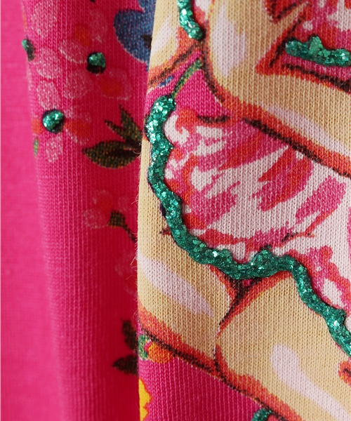 HYSTERIC MINI（ヒステリックミニ）の「BABY Dreamy sweet rose フレアスリーブチュニック（タンクトップ・キッズ・ライトグリーン/ピンク/ブラック・80/90）」の5枚目の写真