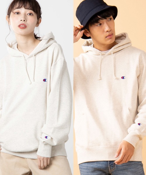 Champion（チャンピオン）の「WEGO/Champion ワンポイント刺繍裏毛スウェットプルパーカー（パーカー・メンズ・ワイン/ホワイト/ネイビー/杢グレー/ブラック/オートミール・MEDIUM/LARGE/X-LARGE）」の4枚目の写真