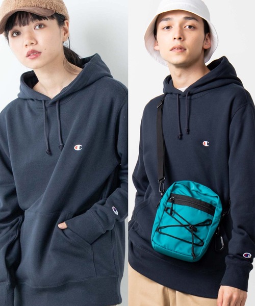 Champion（チャンピオン）の「WEGO/Champion ワンポイント刺繍裏毛スウェットプルパーカー（パーカー・メンズ・ワイン/ホワイト/ネイビー/杢グレー/ブラック/オートミール・MEDIUM/LARGE/X-LARGE）」の5枚目の写真