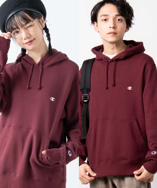 Champion（チャンピオン）の「WEGO/Champion ワンポイント刺繍裏毛スウェットプルパーカー（パーカー・メンズ・ワイン/ホワイト/ネイビー/杢グレー/ブラック/オートミール・MEDIUM/LARGE/X-LARGE）」の6枚目の写真