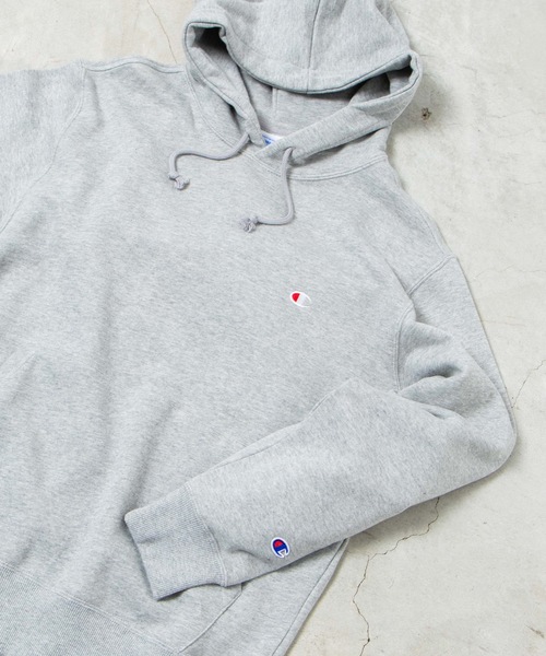 Champion（チャンピオン）の「WEGO/Champion ワンポイント刺繍裏毛スウェットプルパーカー（パーカー・メンズ・ワイン/ホワイト/ネイビー/杢グレー/ブラック/オートミール・MEDIUM/LARGE/X-LARGE）」の12枚目の写真