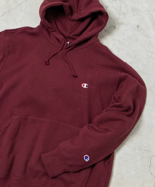 Champion（チャンピオン）の「WEGO/Champion ワンポイント刺繍裏毛スウェットプルパーカー（パーカー・メンズ・ワイン/ホワイト/ネイビー/杢グレー/ブラック/オートミール・MEDIUM/LARGE/X-LARGE）」の10枚目の写真