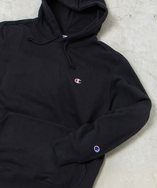 Champion（チャンピオン）の「WEGO/Champion ワンポイント刺繍裏毛スウェットプルパーカー（パーカー・メンズ・ワイン/ホワイト/ネイビー/杢グレー/ブラック/オートミール・MEDIUM/LARGE/X-LARGE）」の7枚目の写真