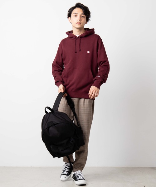 Champion（チャンピオン）の「WEGO/Champion ワンポイント刺繍裏毛スウェットプルパーカー（パーカー・メンズ・ワイン/ホワイト/ネイビー/杢グレー/ブラック/オートミール・MEDIUM/LARGE/X-LARGE）」の14枚目の写真