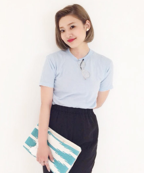 Kastane（カスタネ）の「【Kastane】USAミリタリーTEE（Tシャツ/カットソー・レディース・オフホワイト/サックスブルー/ピンク・FREE）」の2枚目の写真