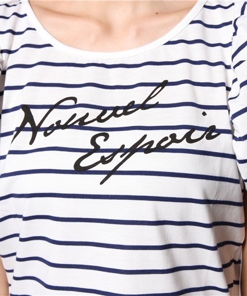 WEGO（ウィゴー）の「WEGO/スリーブフリルプリントTシャツ（Tシャツ/カットソー・レディース・ホワイト/ブルー/ネイビー/レッド・FREE）」の5枚目の写真