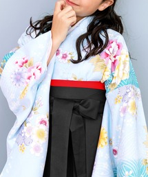 KYOETSU（キョウエツ）の「ガールズ 華やかAB 袴4点セット ( 二尺袖 + 帯 + 袴 + 襦袢 ) 花和柄（着物）」