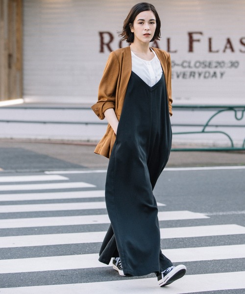 Munich（ミューニック）の「リネンライクトリアセテートノーカラージャケット(セットアップ可）（ノーカラージャケット・レディース・ブラック/ブラウン/ライトグリーン/キナリ・S/XS）」の18枚目の写真