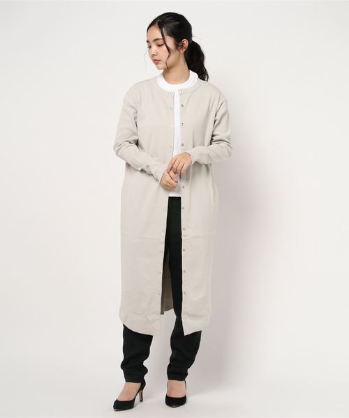 AMERICAN HOLIC（アメリカンホリック）の「ラウンドヘムリブフロントボタンカーディガン　＊（カーディガン/ボレロ・レディース・チャコールグレー/ライトグレー/ブラック/ベージュ・M/L）」の22枚目の写真