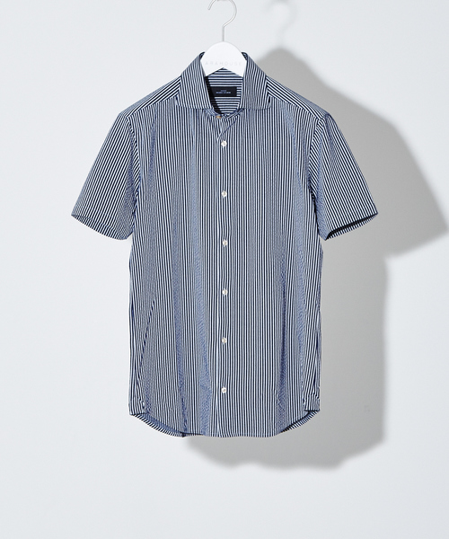 RECENCY OF MINE（リーセンシー オブ マイン）の「【FLEX SHIRTS】シルキー サッカー ジャージー 半袖シャツ（シャツ/ブラウス・メンズ・ネイビー/グレー・44/46/48/50）」の2枚目の写真