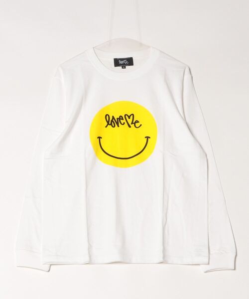 Sync.(スィンク)の「Sync.【CURTIS KULIG】LONG SLEEVE TEE "SMILE"(Tシャツ/カットソー・メンズ・ホワイト/ブラック・LARGE/SMALL/MEDIUM/X-LARGE)」の1枚目の写真