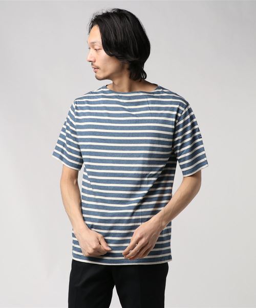 SAINT JAMES（セントジェームス）の「SAINT JAMES / セントジェームス　ピリアック　ショートスリーブ　ボーダー　PIRIAC　BD（Tシャツ/カットソー・メンズ・オートミール/ロイヤルブルー/レッド/ネイビー/ブラック・6/5/3/4）」の3枚目の写真