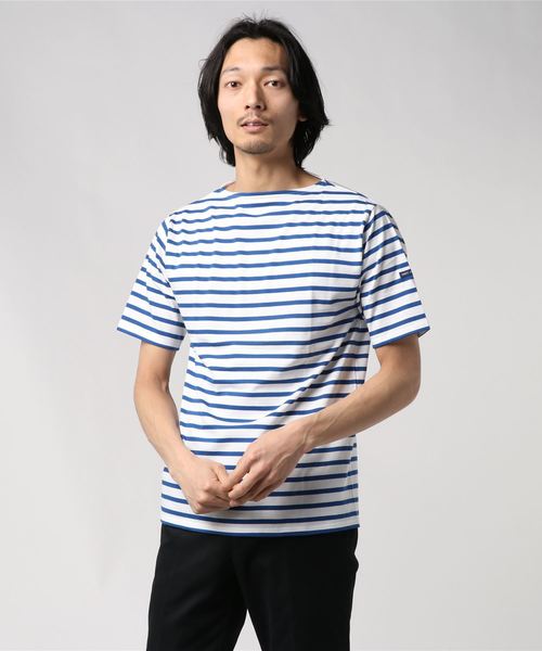 SAINT JAMES（セントジェームス）の「SAINT JAMES / セントジェームス　ピリアック　ショートスリーブ　ボーダー　PIRIAC　BD（Tシャツ/カットソー・メンズ・オートミール/ロイヤルブルー/レッド/ネイビー/ブラック・6/5/3/4）」の5枚目の写真