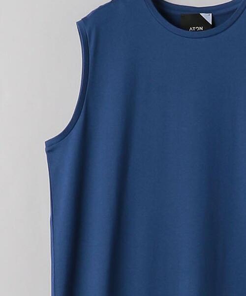 ATON（エイトン）の「＜ATON（エイトン）＞ジャージー ノースリーブ ワンピース（ワンピース・レディース・ロイヤルブルー/ブラック・2）」の7枚目の写真