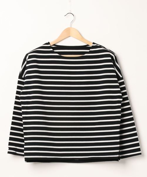 fifth（フィフス）の「オーバーサイズボーダーロンＴ（Tシャツ/カットソー・レディース・ブラック/ライトカーキ・MEDIUM）」の12枚目の写真