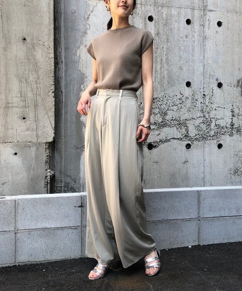 &g'aime(アンジェム)の「【&g'aime】ストライプワイドパンツ(スラックス・レディース・ブラック/ブラウン/グレイッシュベージュ・FREE)」の15枚目の写真