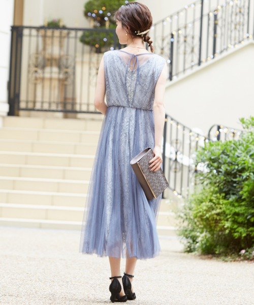 美品　Dorry Doll レイヤードレースドレス　ブルー　M 美品 Dorry Doll レイヤードレースドレス ブルー M Dorry Doll（ドリー