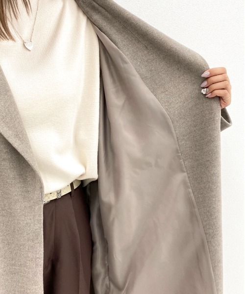 apres jour mignon（アプレジュールミニョン）の「ガウンコート【ZOZOTOWN限定アイテム】★20AW（チェスターコート・レディース・ダークブラウン/モカ/ブラウン系その他・フリー）」の5枚目の写真