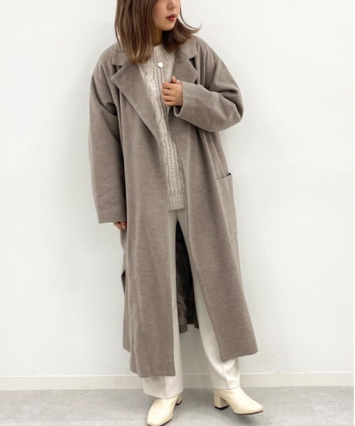 apres jour mignon（アプレジュールミニョン）の「ガウンコート【ZOZOTOWN限定アイテム】★20AW（チェスターコート・レディース・ダークブラウン/モカ/ブラウン系その他・フリー）」の15枚目の写真