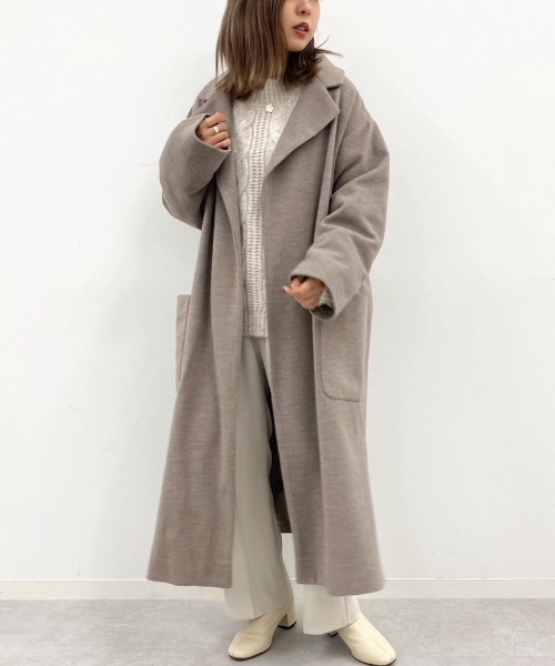 apres jour mignon（アプレジュールミニョン）の「ガウンコート【ZOZOTOWN限定アイテム】★20AW（チェスターコート・レディース・ダークブラウン/モカ/ブラウン系その他・フリー）」の16枚目の写真