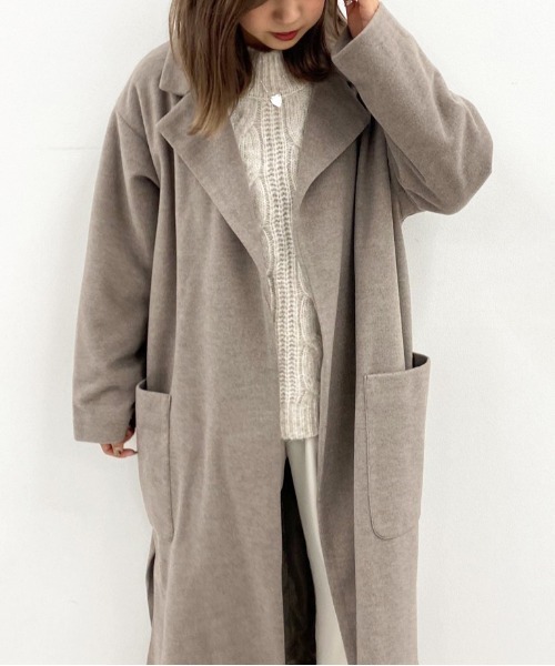 apres jour mignon（アプレジュールミニョン）の「ガウンコート【ZOZOTOWN限定アイテム】★20AW（チェスターコート・レディース・ダークブラウン/モカ/ブラウン系その他・フリー）」の21枚目の写真