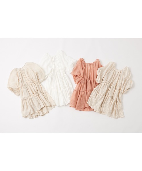 one after another NICE CLAUP（ワンアフターアナザーナイスクラップ）の「３Wayティアードチュニック（チュニック・レディース・ベージュ/オフホワイト/チェック/コーラル・FREE）」の21枚目の写真